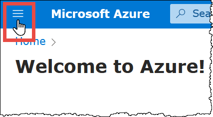 Azure ポータルメニューを選択します。