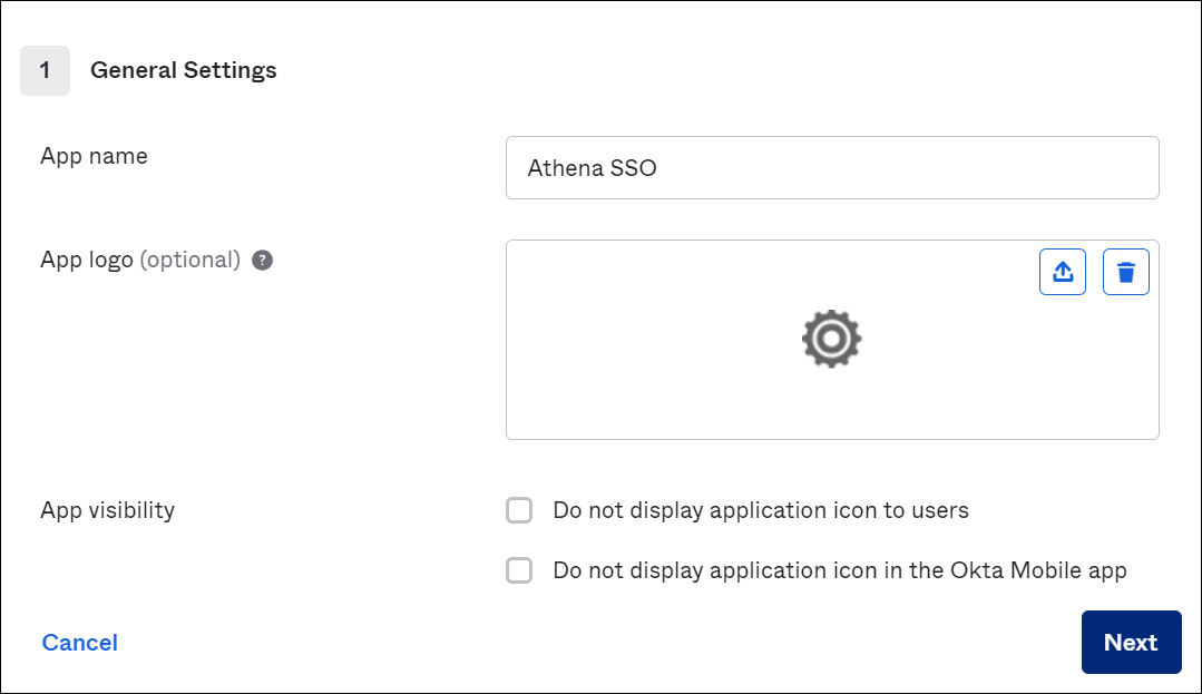 Okta アプリケーションの名前を入力します。