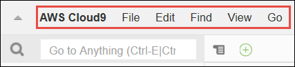 AWS Cloud9 IDE のメニューバー