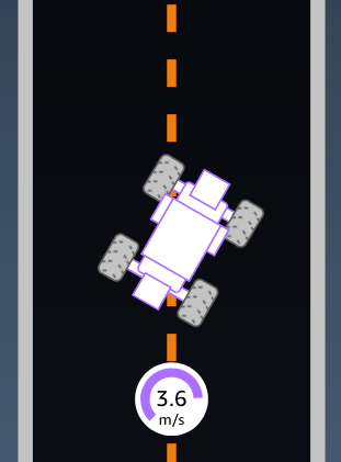 イメージ: の AWS DeepRacer 報酬関数入力パラメータspeed。