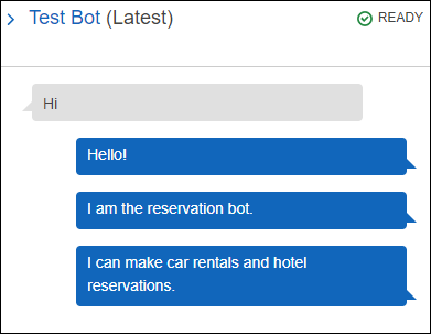 ボットとの会話の 1 つの例