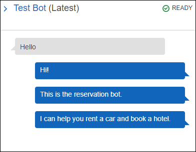 ボットとの会話の別の例