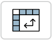 Icon representing a pivot table with a grid and arrow symbol.