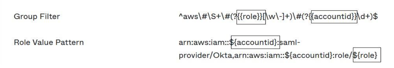 グループフィルターまたはロール値パターンの accountid とロールの 2 つのオプション。