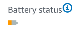 Battery status icon showing a nearly empty battery level.