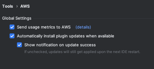 의 설정 패널 JetBrains