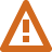 Orange triangular warning sign with an exclamation mark in the center.