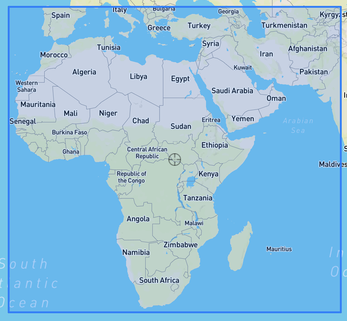 Map showing North Africa, Middle East, and parts of Europe with country names and borders.