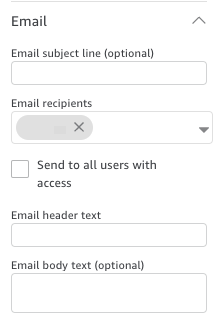 Email form with fields for subject, recipients, and body text options.