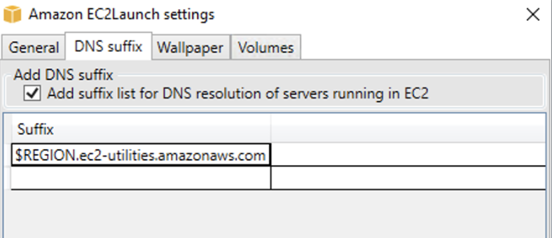 Aplicação de configurações do EC2 Launch.