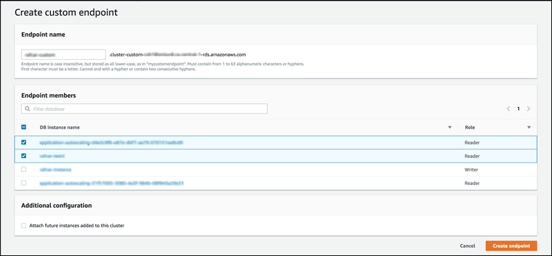 Página Criar endpoints personalizados.