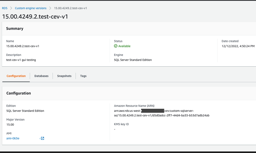 Visualize os detalhes da configuração de uma CEV.