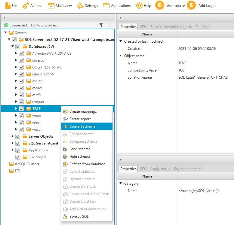 Converter esquema