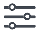 Three horizontal sliders with adjustable circular controls for settings or parameters.