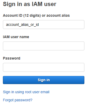 Fazer login como usuário do IAM