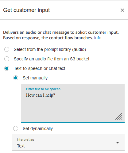 A página Propriedades do bloco Obter informações do cliente.