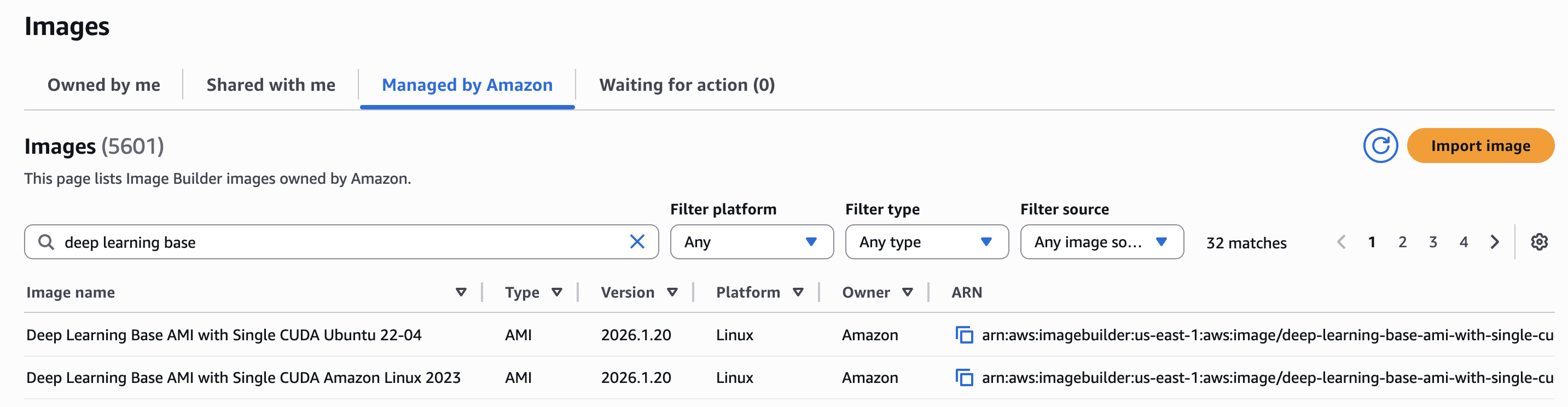 AMI x86 da Amazon Managed Deep Learning Base