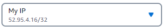 O menu suspenso Meu IP.