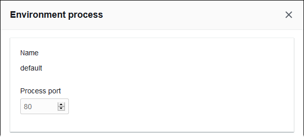 Configurações da caixa de diálogo de processo do Network Load Balancer para nome, porta do listener e porta do processo