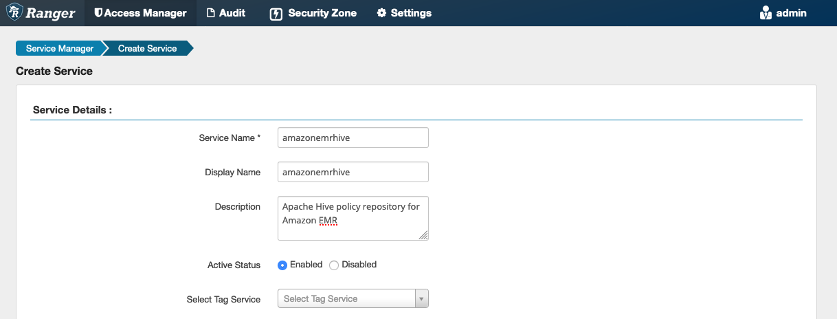 Detalhes do serviço Apache Hive para o Hadoop. SQL