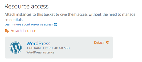 Acesso a recursos do bucket no console do Lightsail