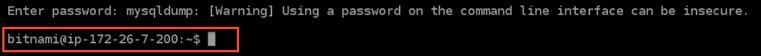 Banco de WordPress dados transferido com sucesso para um banco de dados gerenciado pelo MySQL no Lightsail.