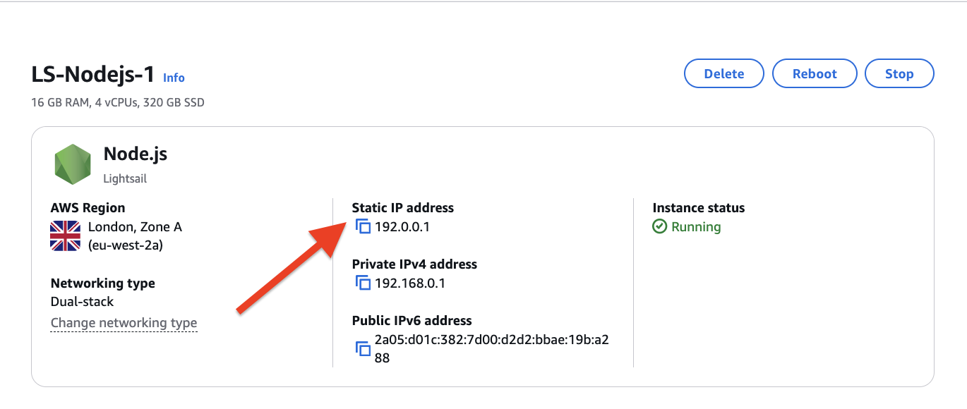 Copiar IP estático