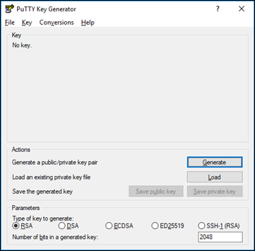 PuTTY Key Generator.