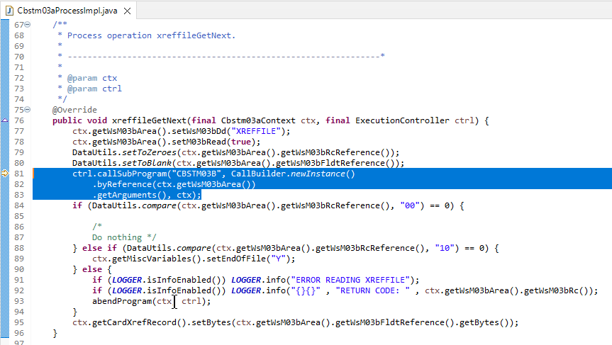 Exemplo de chamada .subprograma