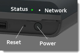 AWS Panorama Appliance com status e rede LEDs.