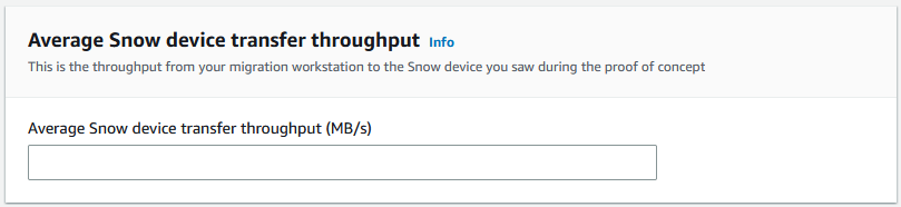 Throughput médio de transferência do dispositivo Snow, que permanece em branco por padrão