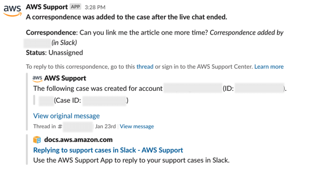 在 Slack 聊天通道中回复支持案例。