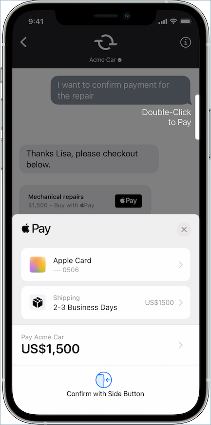 使用 Apple Pay 的智能手机的照片。