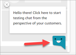 测试页面上的 Amazon Connect 聊天图标。