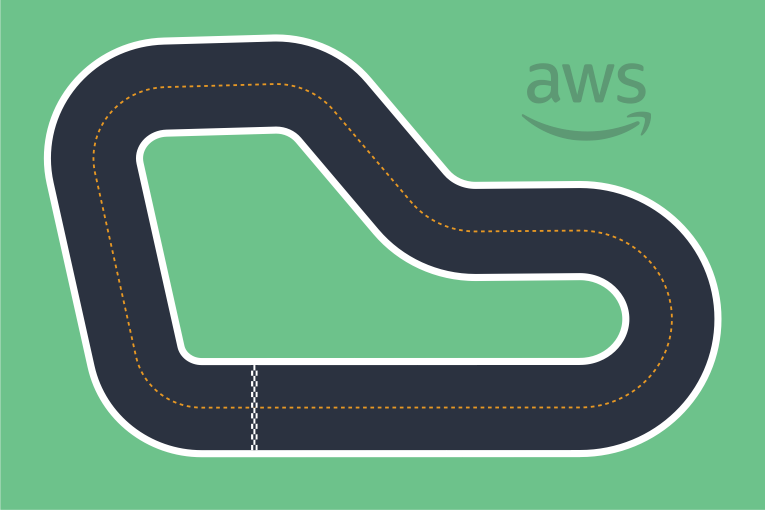 图像：AWS DeepRacer A to Z Speedway（基础）赛道。