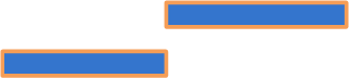 Two horizontal blue rectangular shapes against a white background.