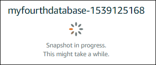 数据库快照拍摄正在进行中
