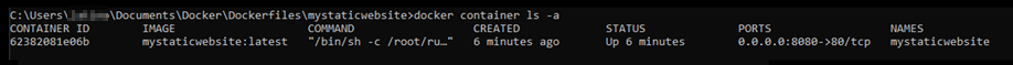Docker 容器命令的结果