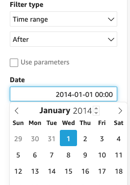 Calendar interface showing January 2014 with the 1st day selected.