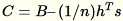 Equation in text-form: C = B – (1/n) h^T s