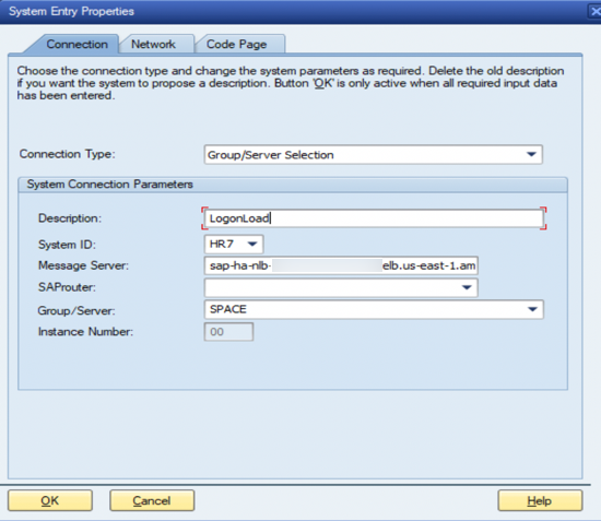 为配置系统连接参数 SAP GUI