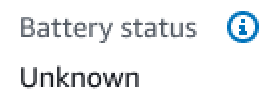 Battery status indicator showing "Unknown" status.