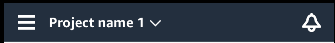 Project name dropdown menu in the header of an application interface.