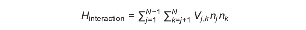 哈密頓交互方程式將此相互作用顯示為所有自旋對（j，k）的總和。