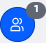 An icon of two overlapping people in a blue circle.