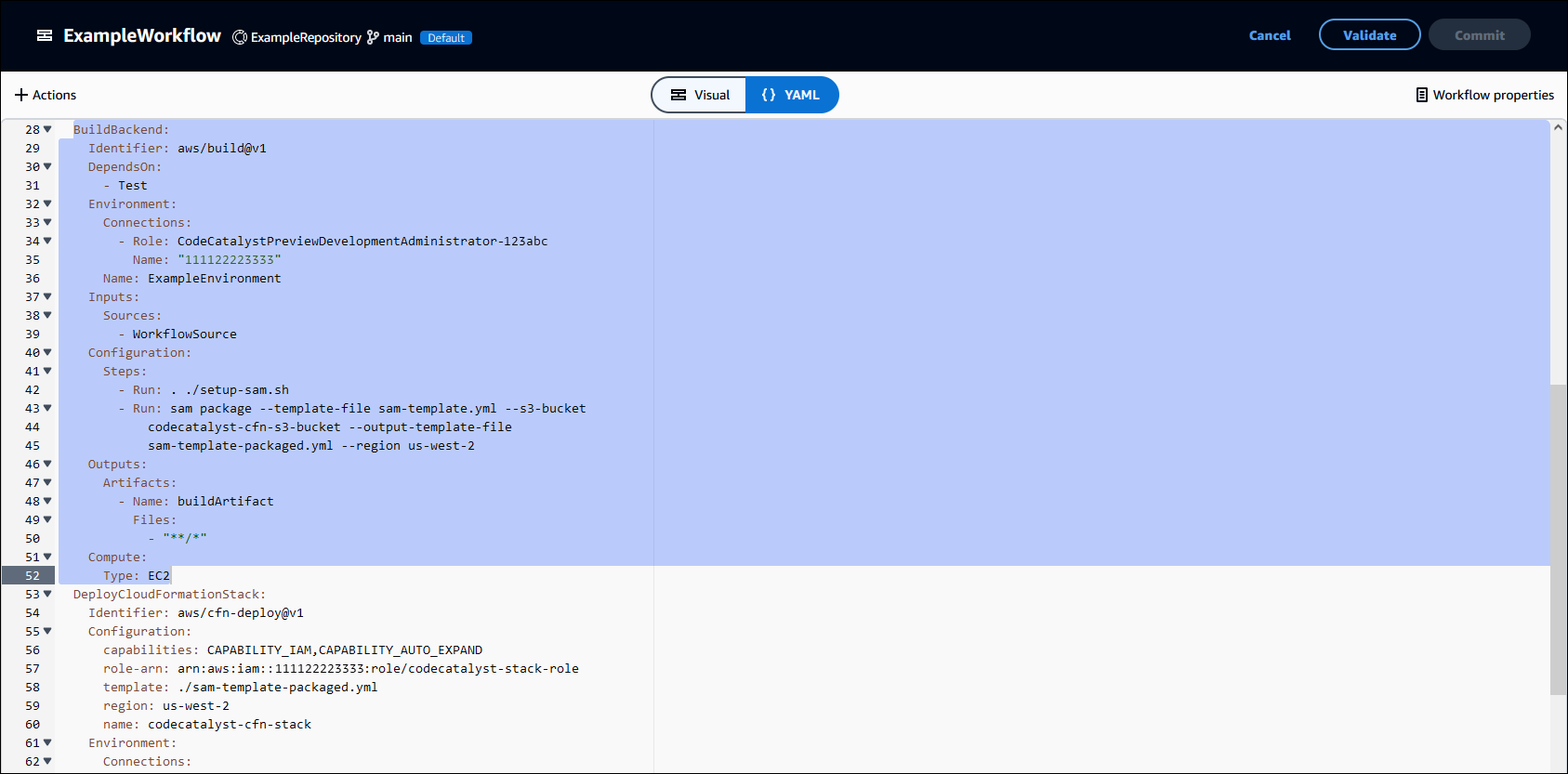 工作流程 YAML 編輯器