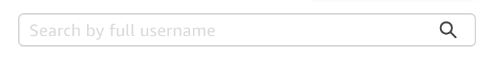 Search bar with placeholder text "Search by full username" and a magnifying glass icon.