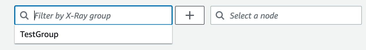 Search bar for filtering by X-Ray group, with "TestGroup" displayed as an option.